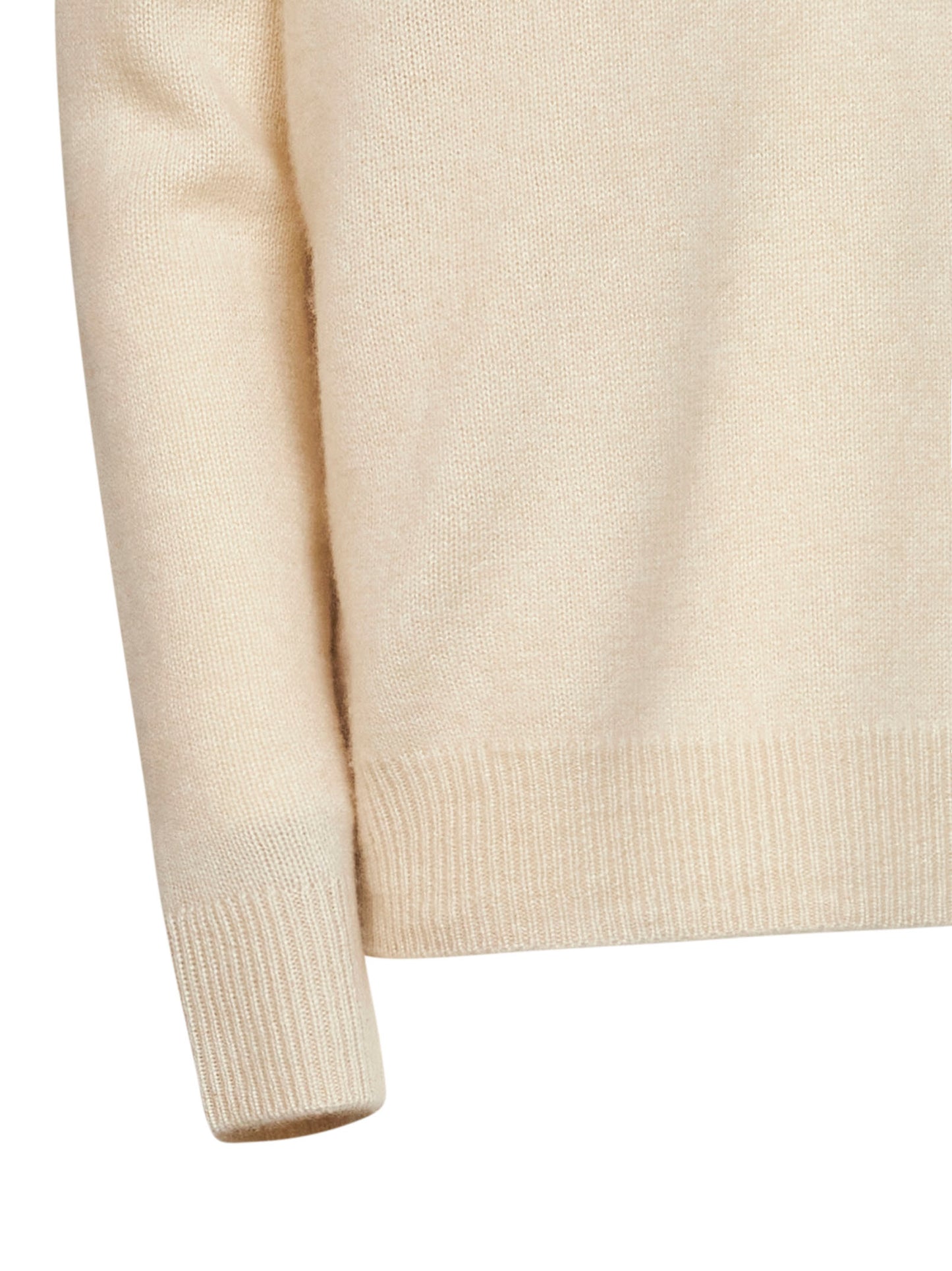 Wheat cashmere knit V-neck sweater