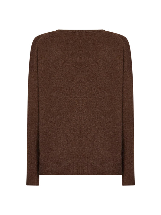Maglia scollo a V in cashmere marrone