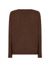 Brown cashmere knit V-neck sweater