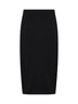 Gonna dritta a matita in maglia stretch nera<BR/>
