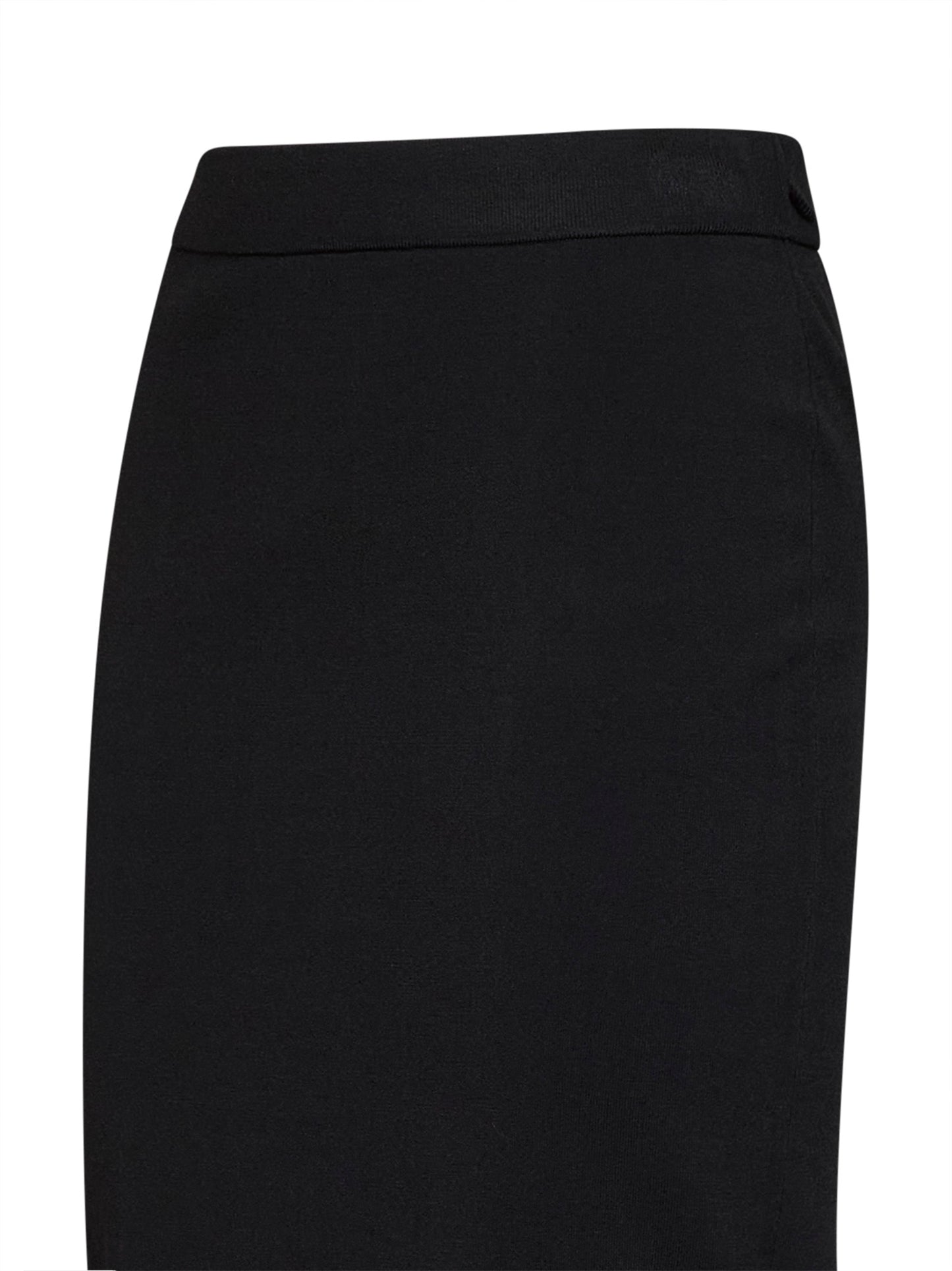 Gonna dritta a matita in maglia stretch nera<BR/>