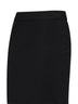Gonna dritta a matita in maglia stretch nera<BR/>