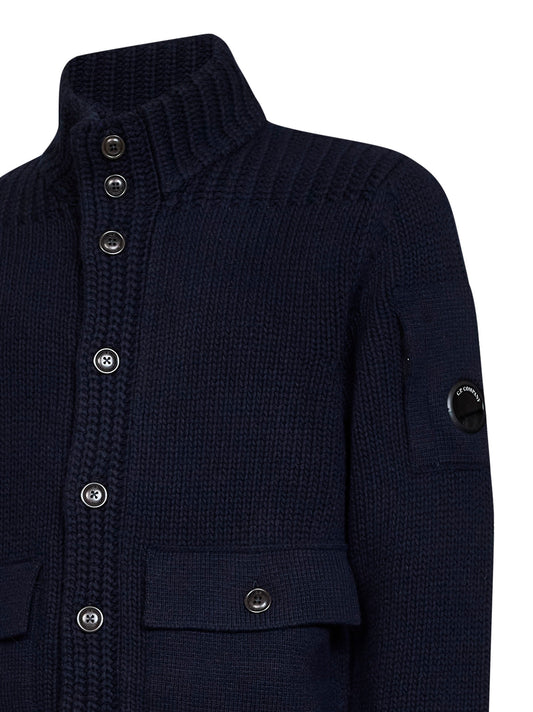 Cardigan Lens in Lambswool GRS blu