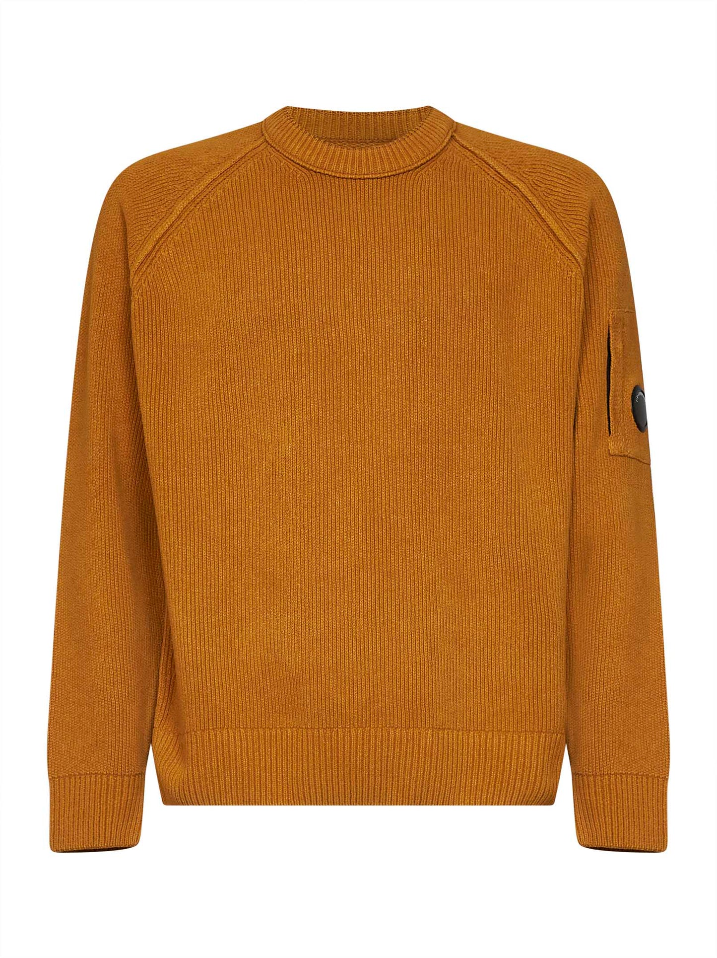 Maglione girocollo Lens in ciniglia di cotone giallo ocra