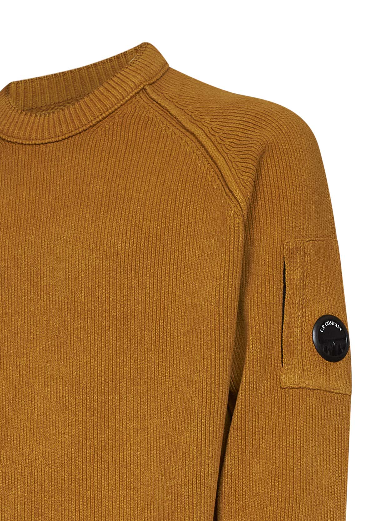Maglione girocollo Lens in ciniglia di cotone giallo ocra