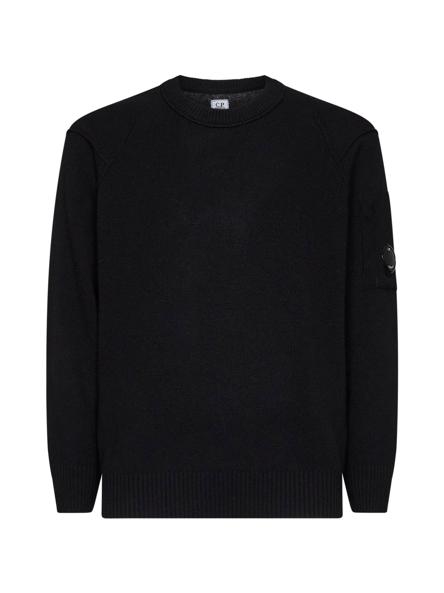 Black Lambswool GRS Crewneck Lens sweater