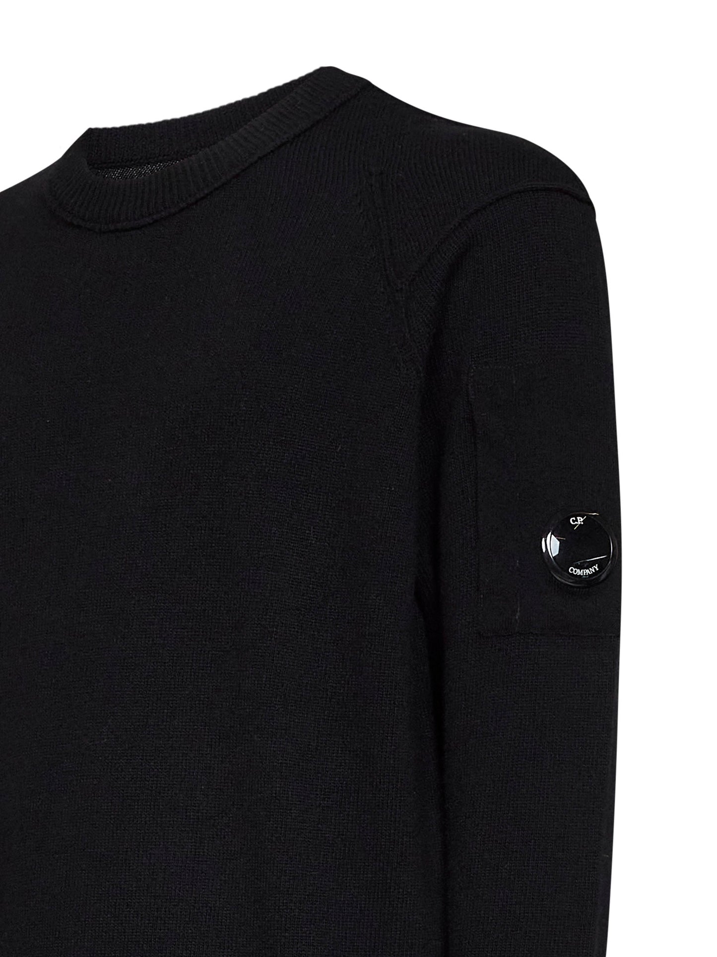 Black Lambswool GRS Crewneck Lens sweater