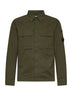 Overshirt Lens in gabardina di cotone organico verde edera