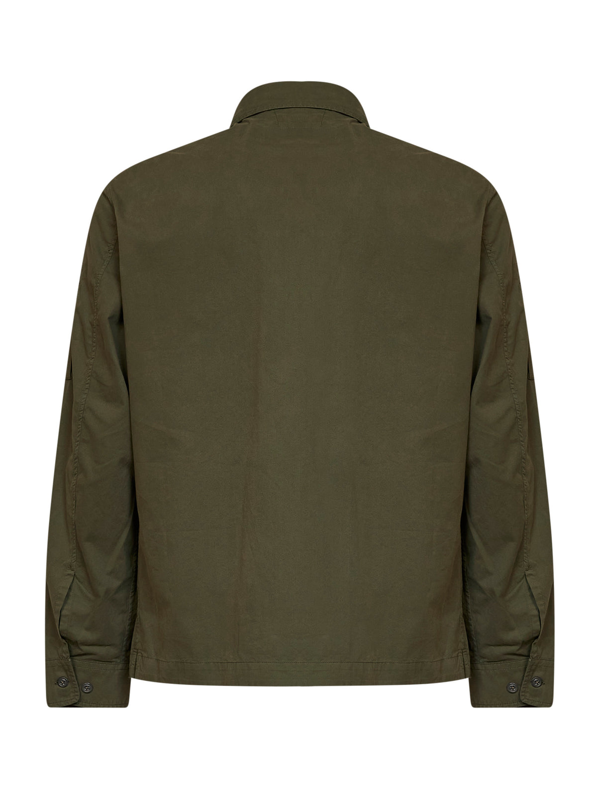 Overshirt Lens in gabardina di cotone organico verde edera