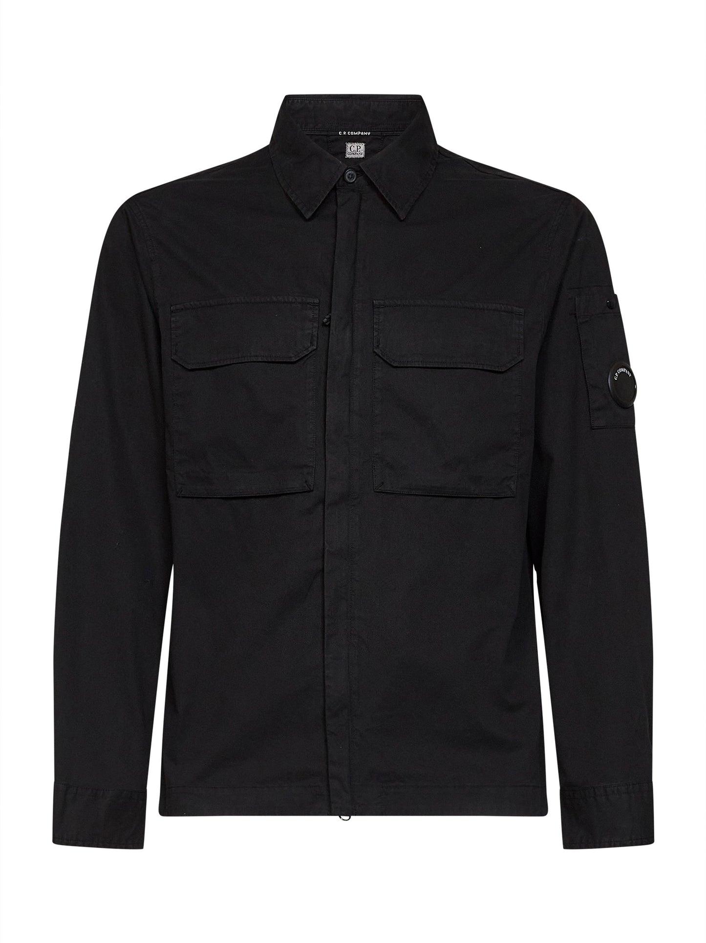 Overshirt Lens in gabardina di cotone organico nero