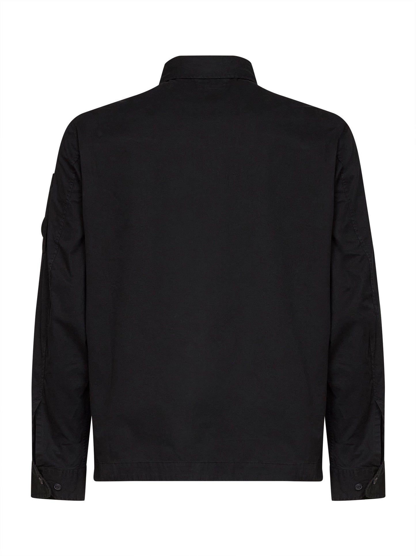 Overshirt Lens in gabardina di cotone organico nero