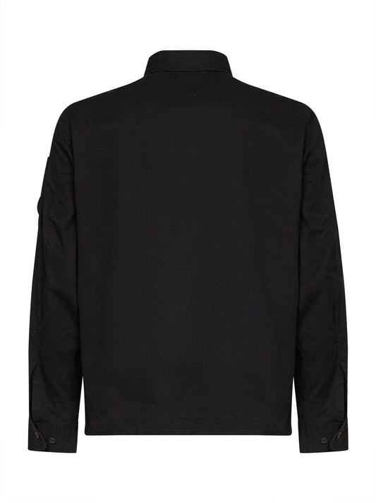 Overshirt Lens in gabardina di cotone organico nero