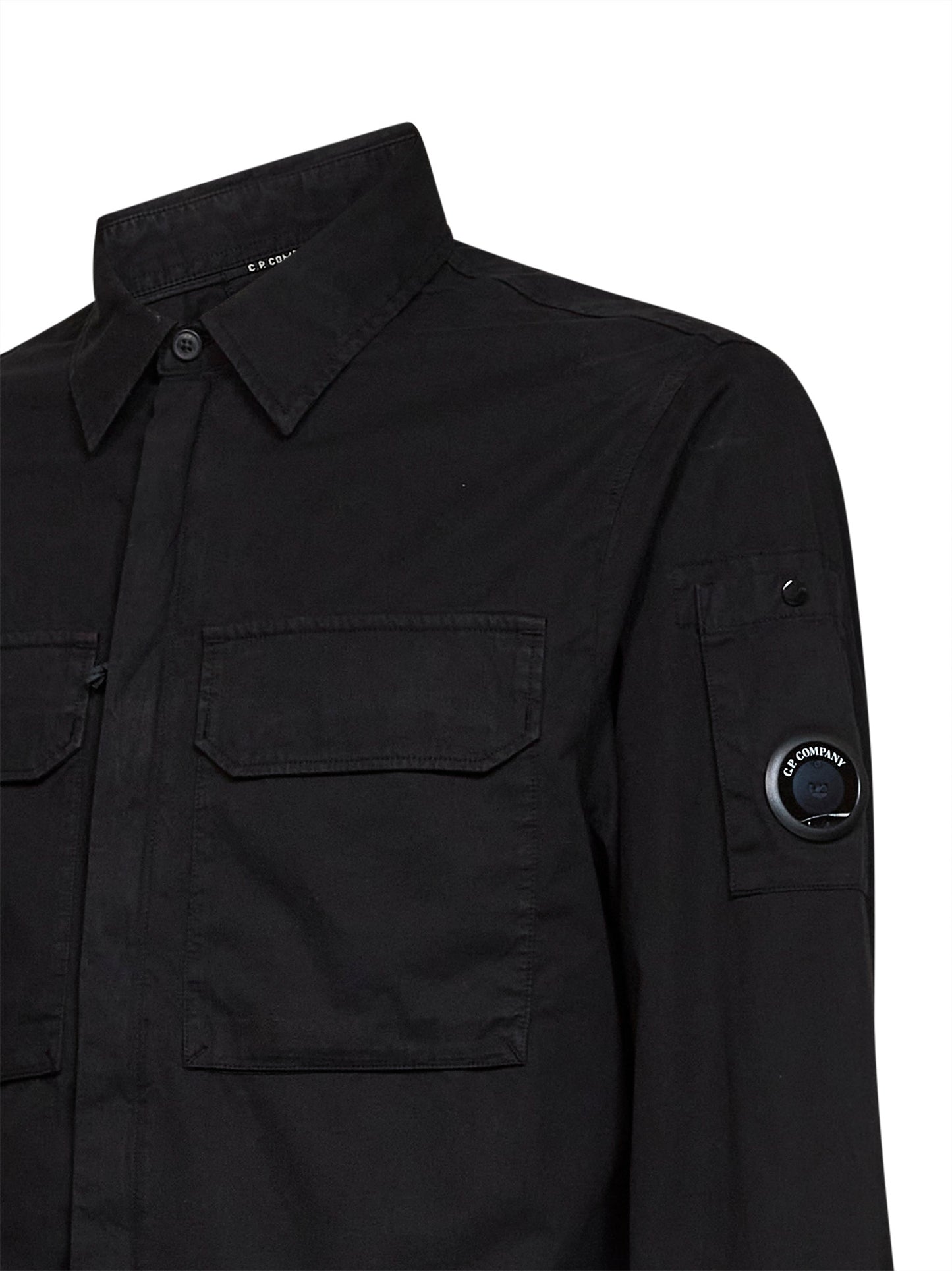 Overshirt Lens in gabardina di cotone organico nero