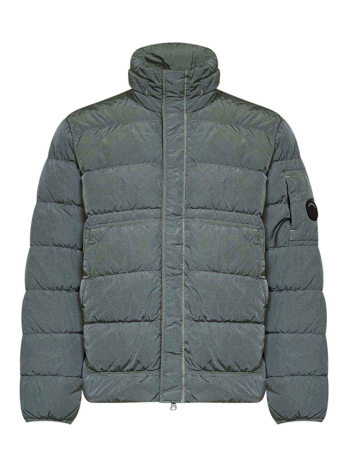 Castor grey Chrome-R hooded down jacket
