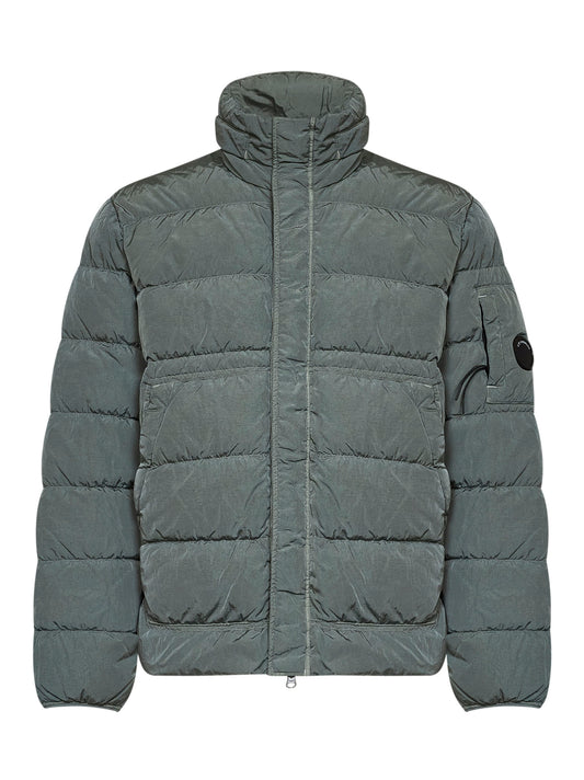 Castor grey Chrome-R hooded down jacket