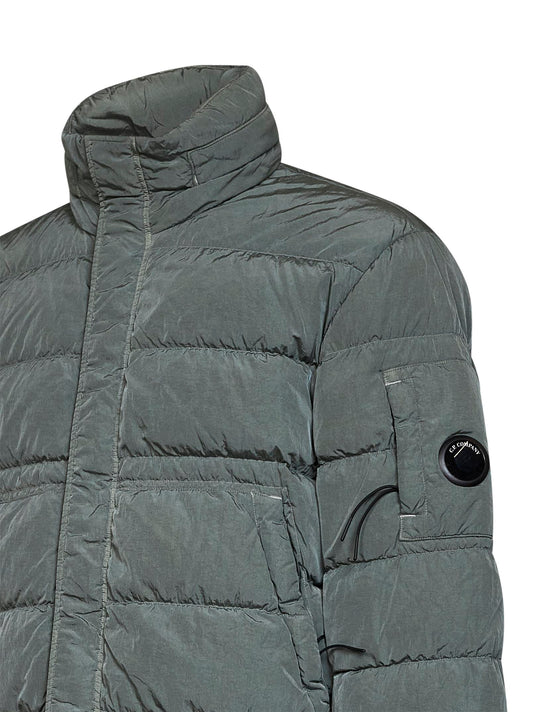 Castor grey Chrome-R hooded down jacket