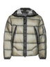 Flint grey D.D. Shell Goggle hooded down jacket