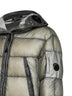 Flint grey D.D. Shell Goggle hooded down jacket