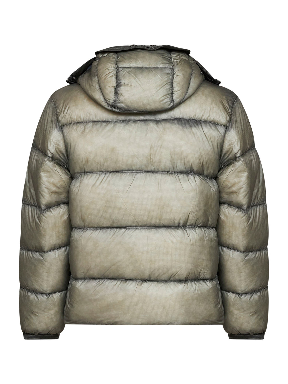 Flint grey D.D. Shell Goggle hooded down jacket