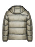 Flint grey D.D. Shell Goggle hooded down jacket