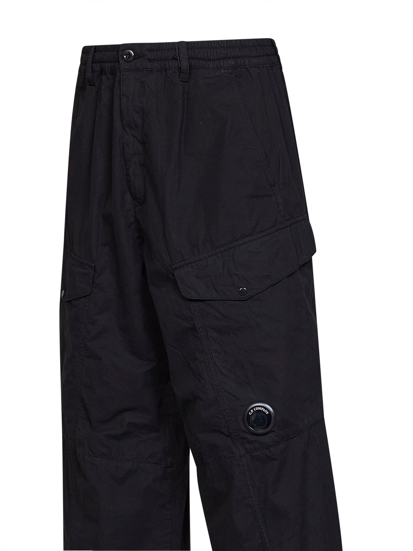 Black Micro-Reps Lens cargo trousers