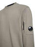 Beige Diagonal Raised Fleece Crewneck Lens sweatshirt