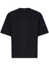 Black twisted 30/2 mercerized cotton jersey Lens T-shirt