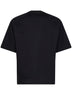Black twisted 30/2 mercerized cotton jersey Lens T-shirt