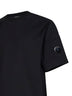 Black twisted 30/2 mercerized cotton jersey Lens T-shirt