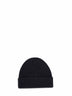 Black virgin wool knit beanie
