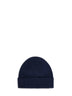 Navy blue virgin wool knit beanie