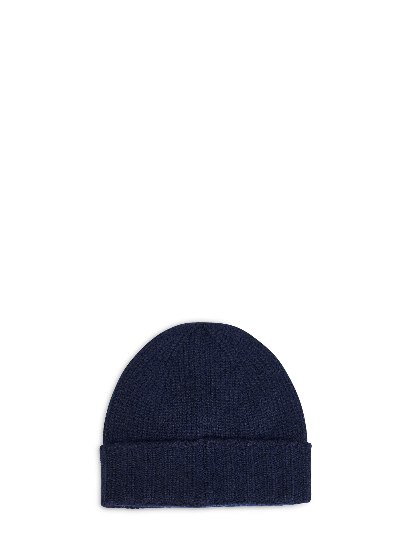 Navy blue virgin wool knit beanie