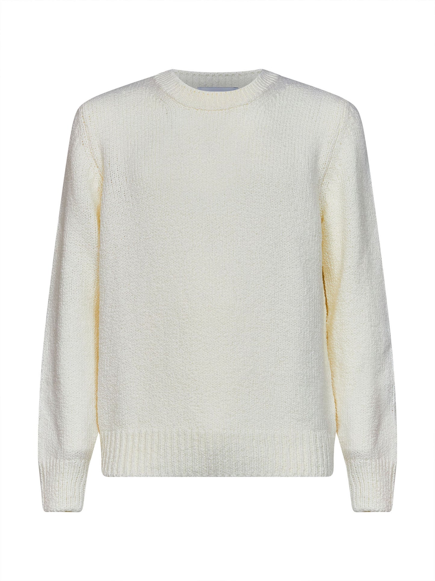 Maglione in bouclé di lana vergine bianco