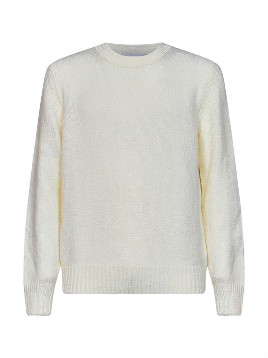 White virgin wool bouclé sweater