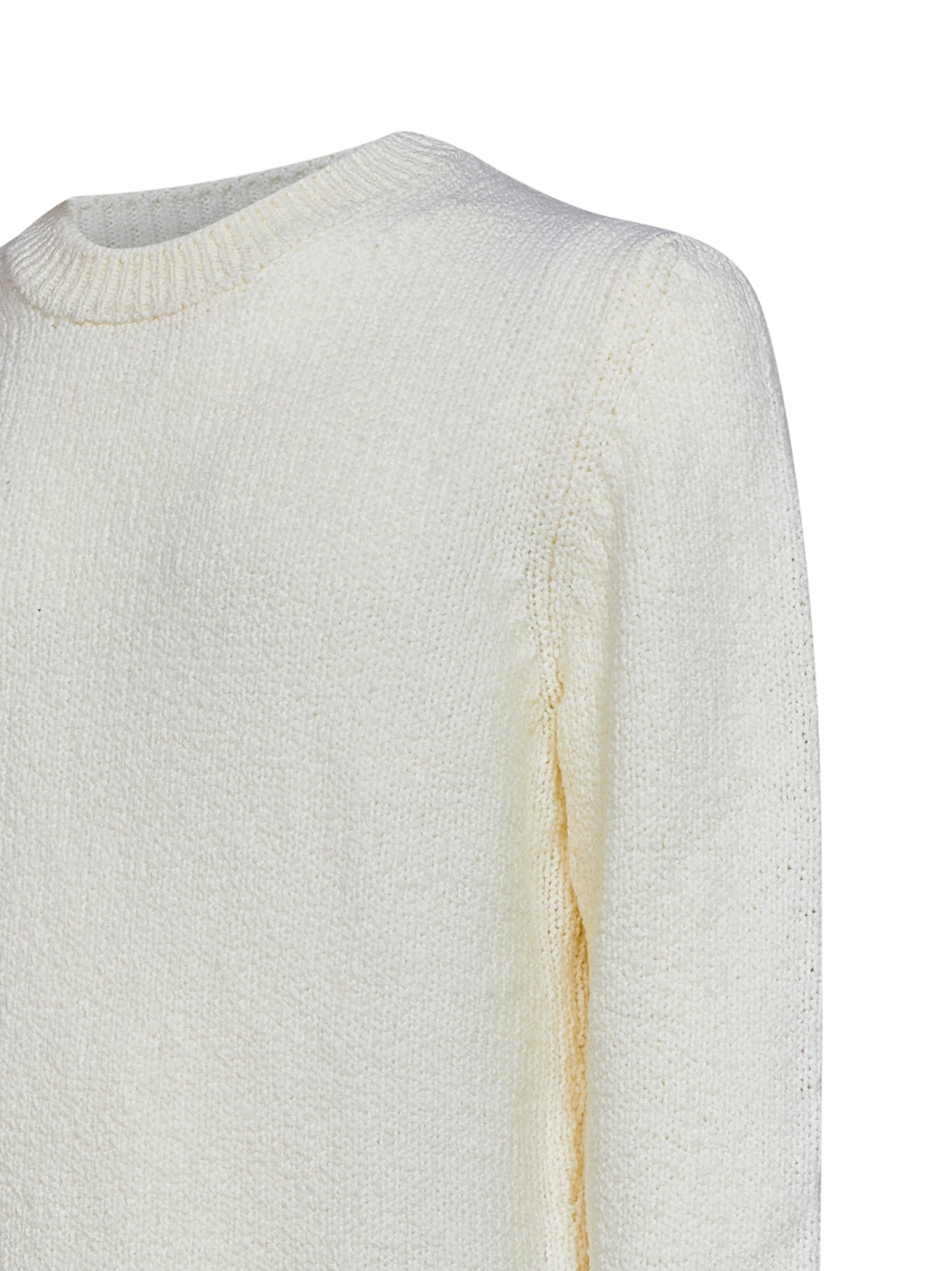 Maglione in bouclé di lana vergine bianco