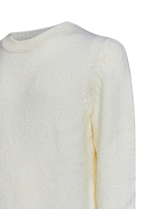White virgin wool bouclé sweater