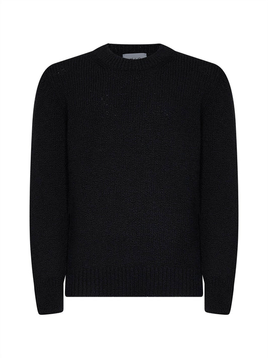 Black virgin wool bouclé sweater