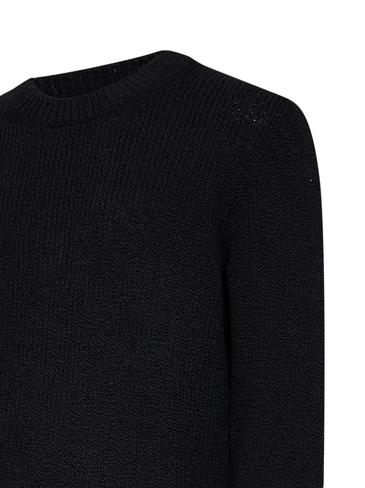 Black virgin wool bouclé sweater