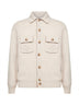 Giacca in maglia di lana vergine beige<BR/>