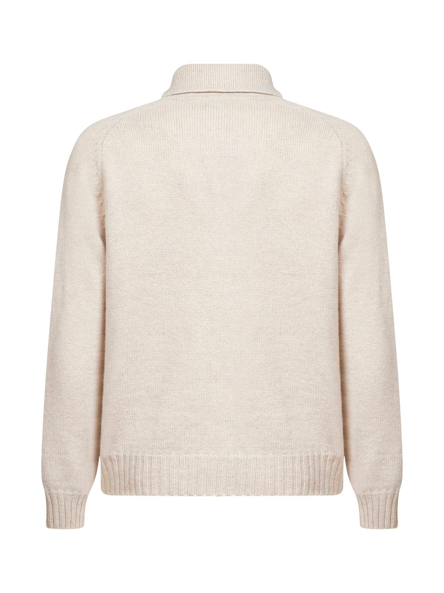 Giacca in maglia di lana vergine beige<BR/>