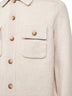 Giacca in maglia di lana vergine beige<BR/>