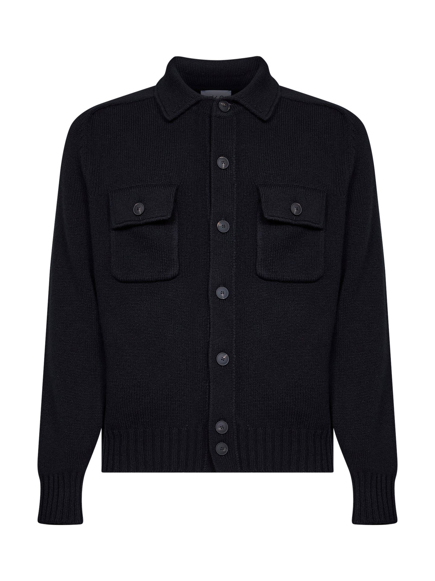 Black virgin wool knit jacket
