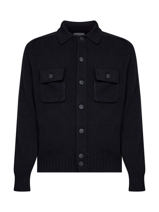 Black virgin wool knit jacket
