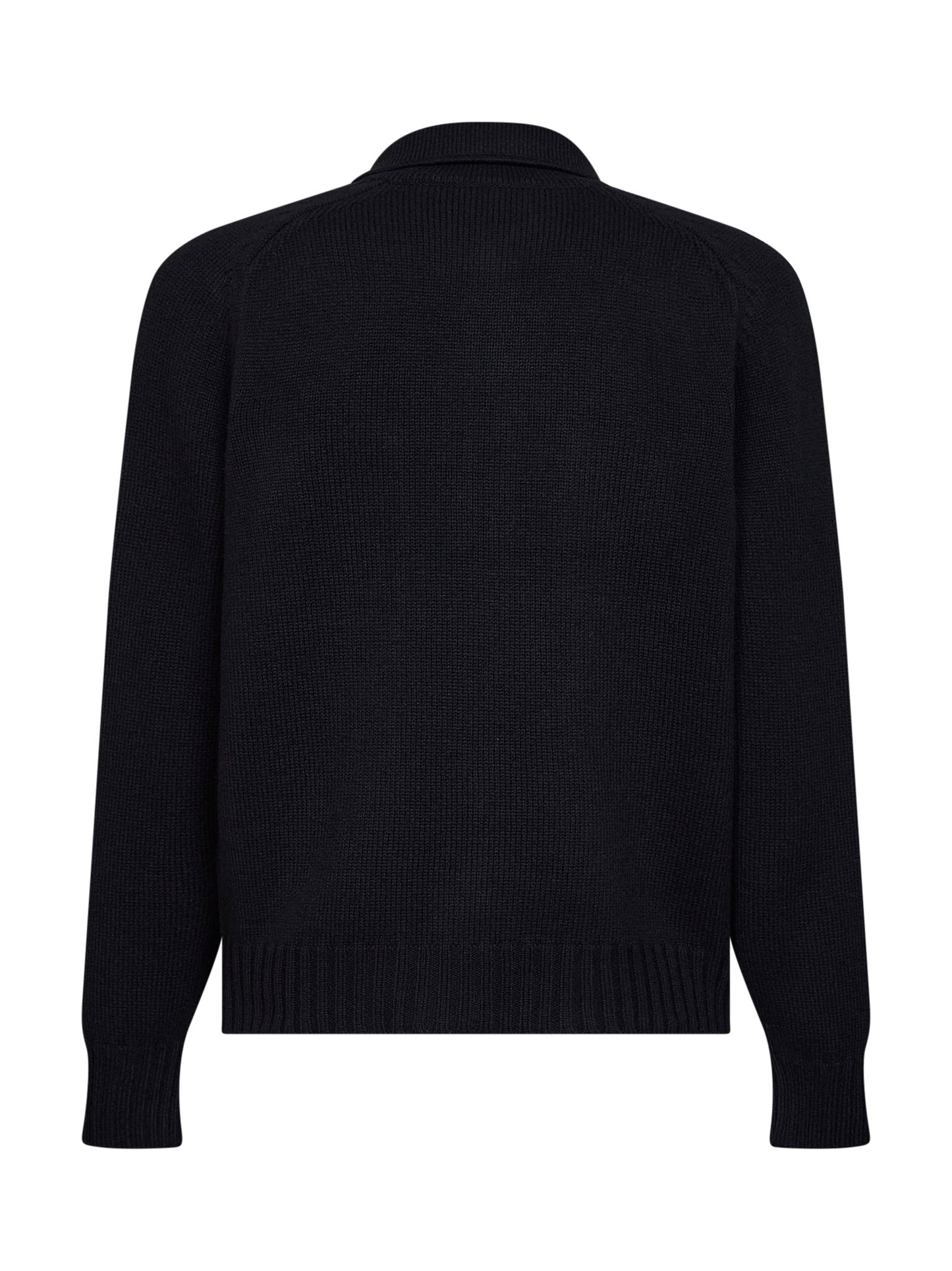 Black virgin wool knit jacket