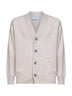 Cardigan relaxed fit in maglia di lana vergine beige