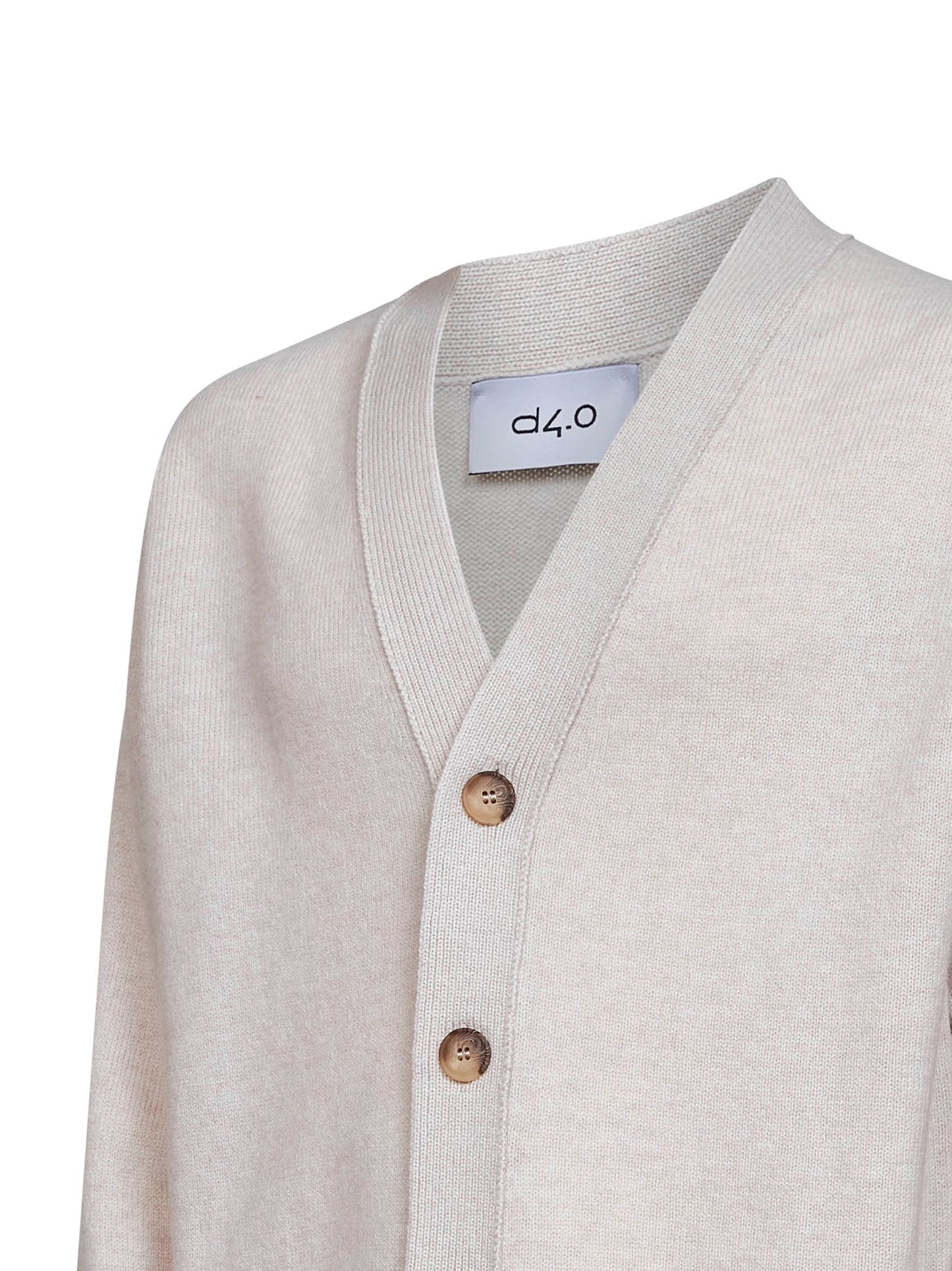 Cardigan relaxed fit in maglia di lana vergine beige