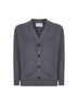 Cardigan relaxed fit in maglia di lana vergine grigia