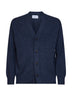 Cardigan relaxed fit in maglia di lana vergine blu
