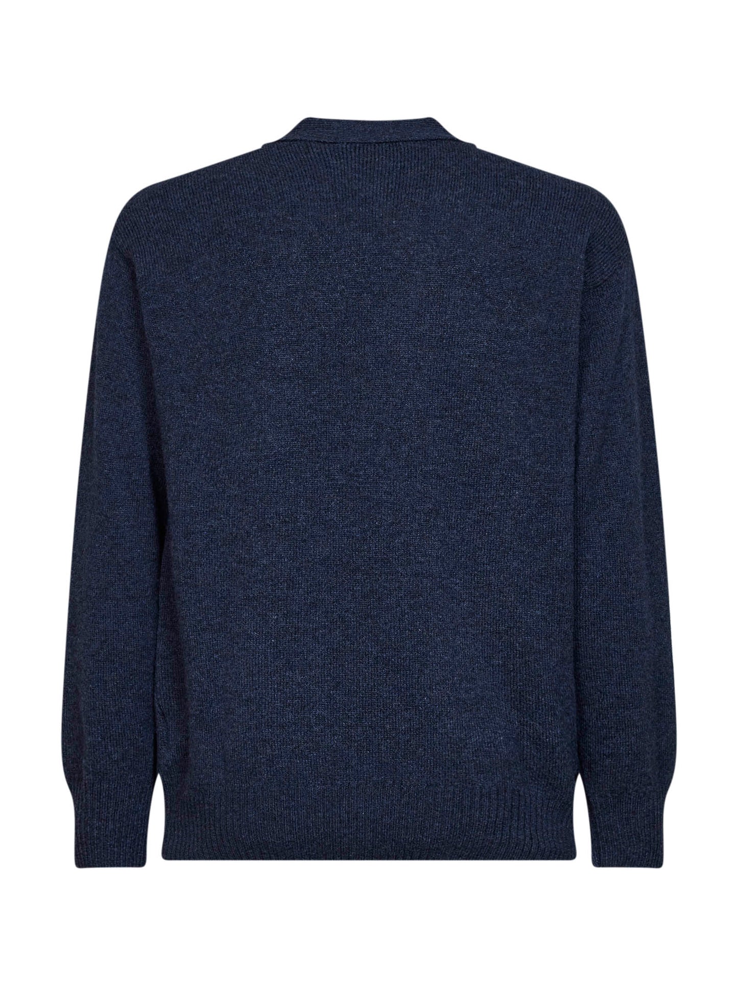 Cardigan relaxed fit in maglia di lana vergine blu
