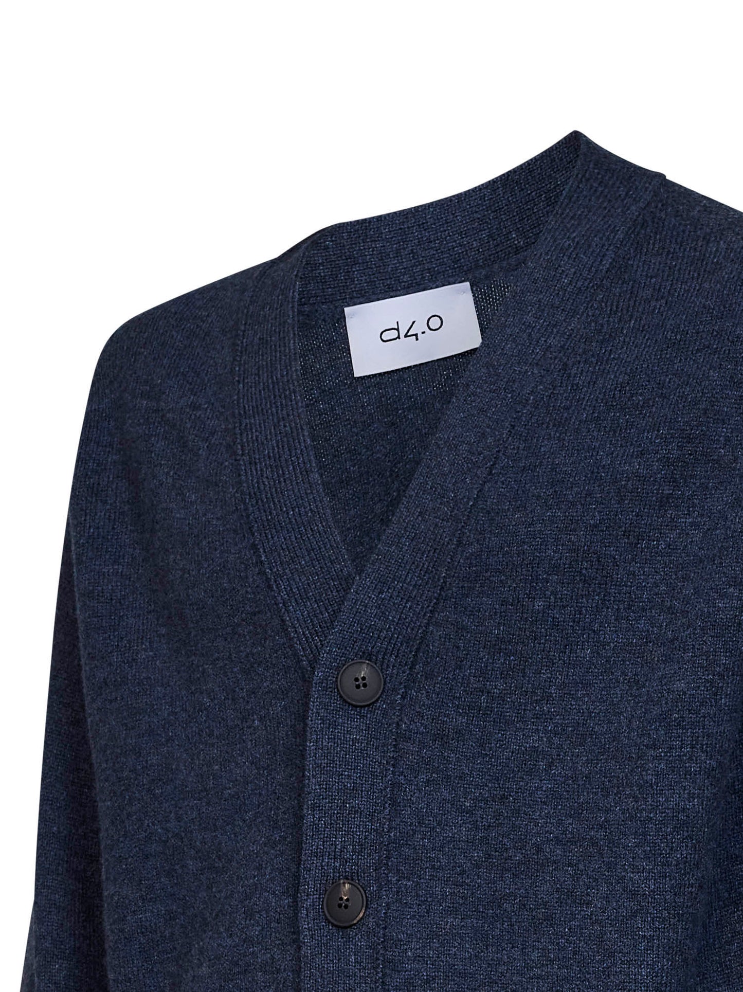 Cardigan relaxed fit in maglia di lana vergine blu